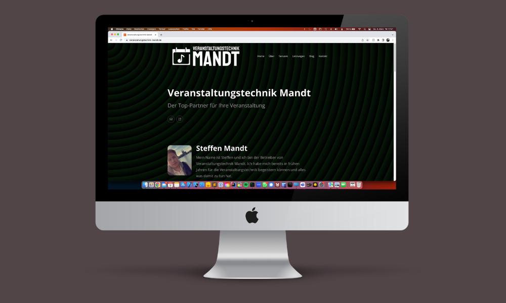 Homepage für Veranstaltungstechnik Mandt